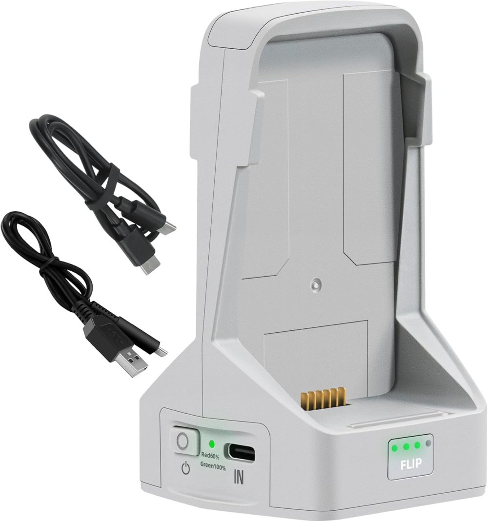 45W Dual Battery Charger with Storage Charge for DJI Flip Drone,Two-Way Charging Hub,Charge 2 Batteries Accessories
