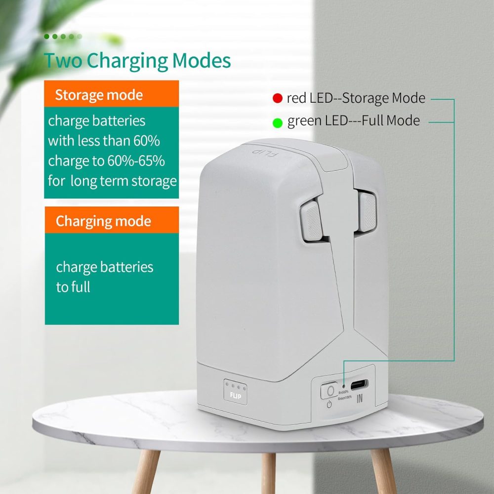 45W Dual Battery Charger with Storage Charge for DJI Flip Drone,Two-Way Charging Hub,Charge 2 Batteries Accessories - Image 2
