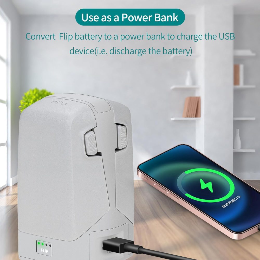 45W Dual Battery Charger with Storage Charge for DJI Flip Drone,Two-Way Charging Hub,Charge 2 Batteries Accessories - Image 5